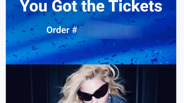 Madonna The celebration Tour e-ticket