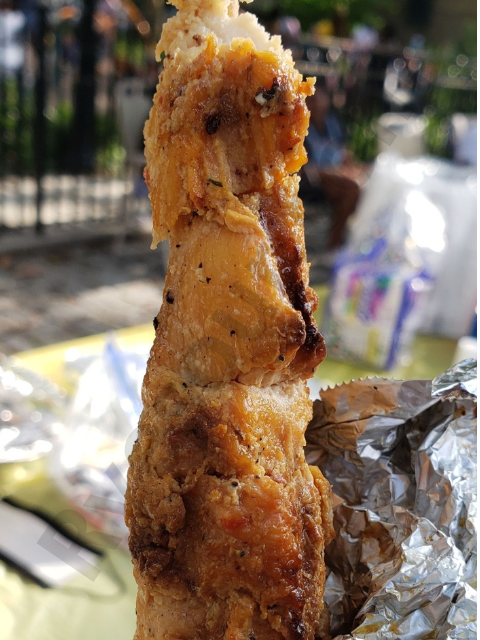 A chicken stick from Block party