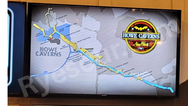 HOWE CAVERNS MAP on SCREEN