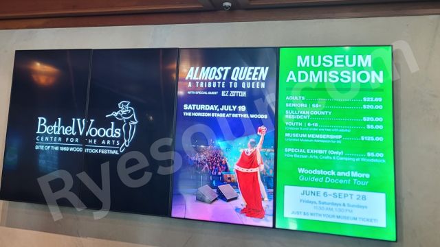 Bethel Woods Center for the Arts Admission Display