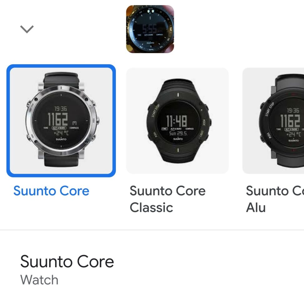 Google LensでSUUNTOの腕時計　検索