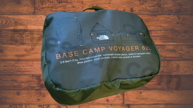 The North Face Base Camp Voyager Duffel 62L（ノースフェイス・ベースキャンプ・ボヤージャー・ダッフル・62リットル）folded